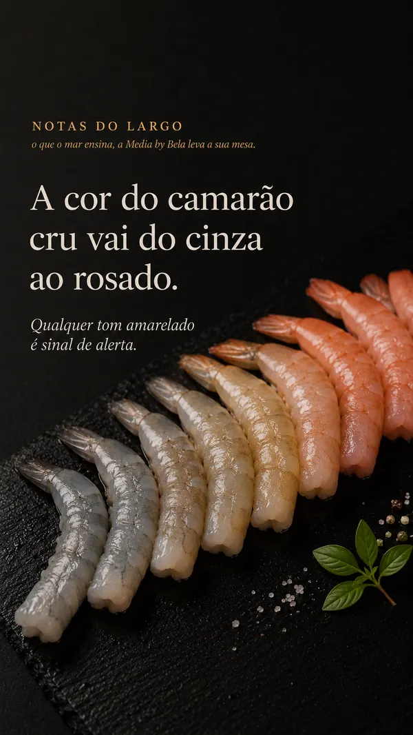 Notas do Largo: a cor do camarão cru vai do cinza ao rosado